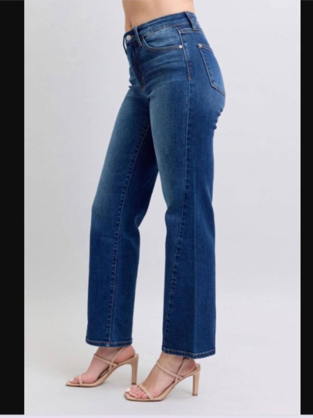 Judy Blue Mid Rise Side Seam Detail Straight Denim Jeans 82629 NWOT Sz 7/28